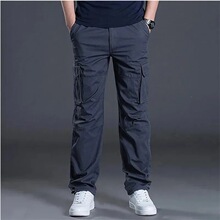 Spring Mens Cargo Pants Tactical Multi-Pocket Overalls Male