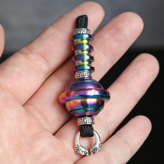 Colorful UFO second generation stainless steel knife pendant fingertip gyro adult metal decompression toy EDC outdoor knife pendant EDC