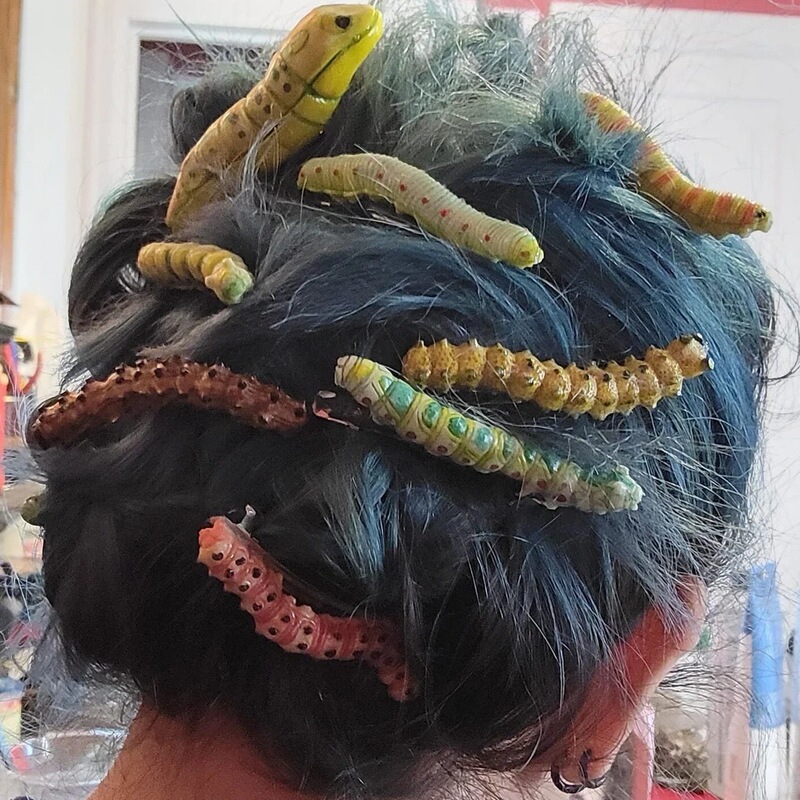 Hh&Whftlf Cross-Border Halloween Caterpillar Hairpin Horror Non-Mainstream Creative Caterpillar Set Hh&Whftlf Cross-Border Halloween Caterpillar Hairpin Horror Non-Mainstream Creative Caterpillar Set