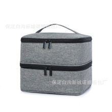 跨境纯色2024新款手提多功能包收纳女包大容量化妆包收纳包