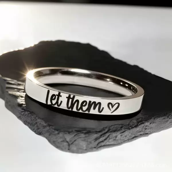 European and American Fashion Hot-Selling Titanium Steel Niche Rings, Personalized Engraved English Letters, Cross-Border Factory Direct Sales, Wholesale Couple Rings