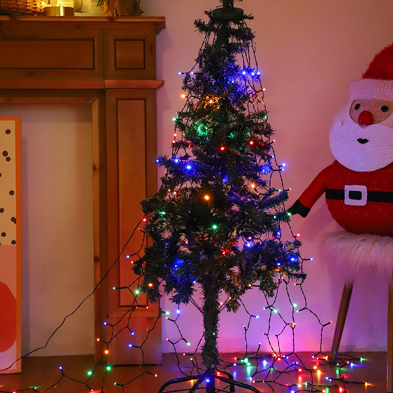 Nuevo árbol de Navidad LED transfronterizo de baja tensión pentagramas cascada de agua colgante decoración de árbol de vacaciones