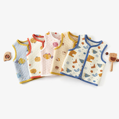 Baby vest spring new thin cotton warm belly baby small top autumn and winter padded children sweater wholesale