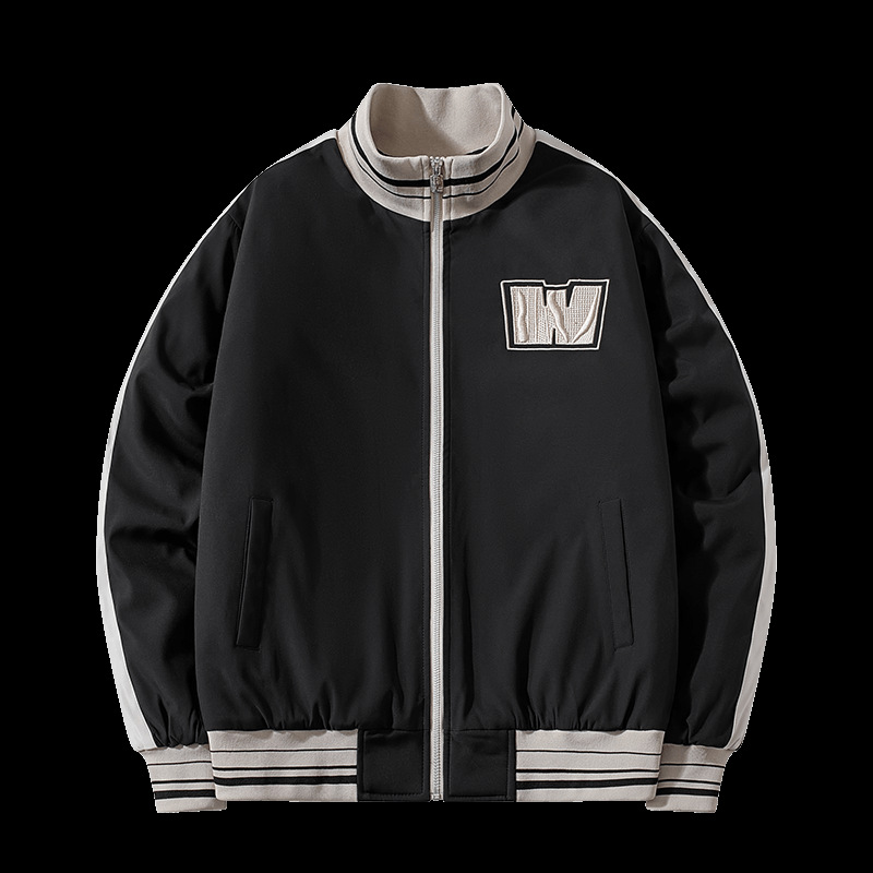 Nuevo invierno hombre chaqueta de béisbol de cuello vertical chaqueta de algodón de moda casual estilo americano guapo chaqueta superior hombre