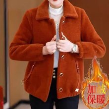 一件代发直播爆款中老年时尚短款毛呢外套秋冬新款洋气百搭上衣女