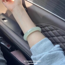 厂家批发冰种外蒙玉和田玉平替圆条手镯宽胎玉镯晴水玉镯子直播货
