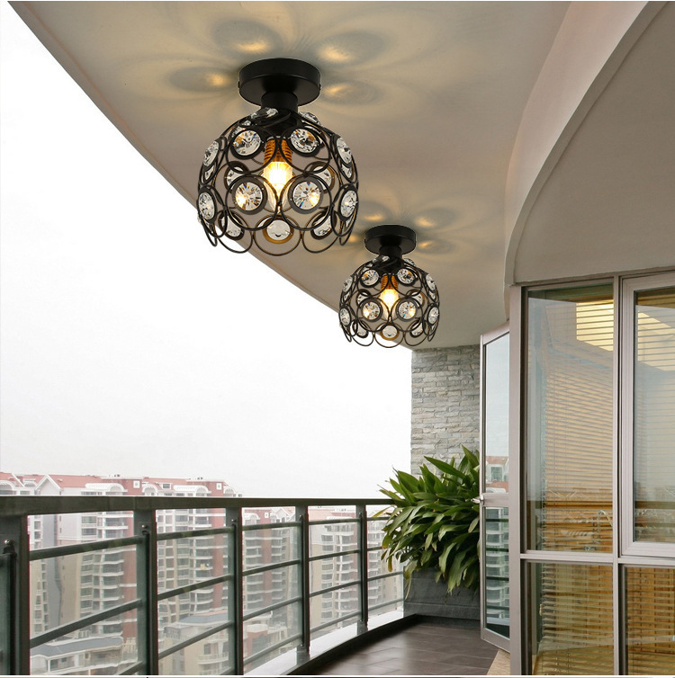 Cross-Border Amazon Corridor Aisle Ceiling Lamp American Clothing Store Cashier Entrance Single-Head Crystal Chandelier Wholesale