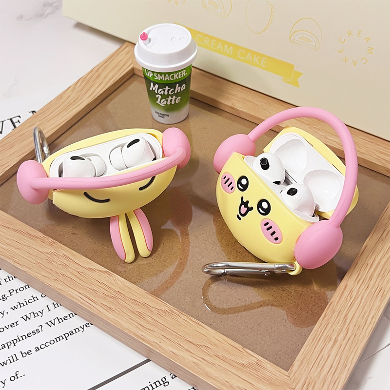 かわいい音楽ウサキairpods proアップルbluetoothイヤホンケース2/3/4世代アニメ保護カバーが適用されます|undefined