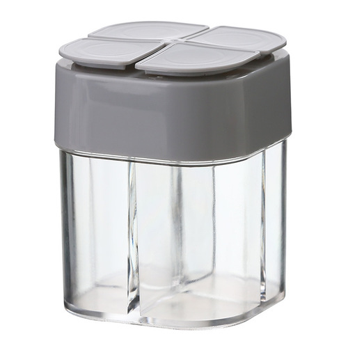 Kitchen household seasoning bottle plastic four-in-one flip-top seasoning jar salt shaker combination set seasoning jar sealed and moisture-proof