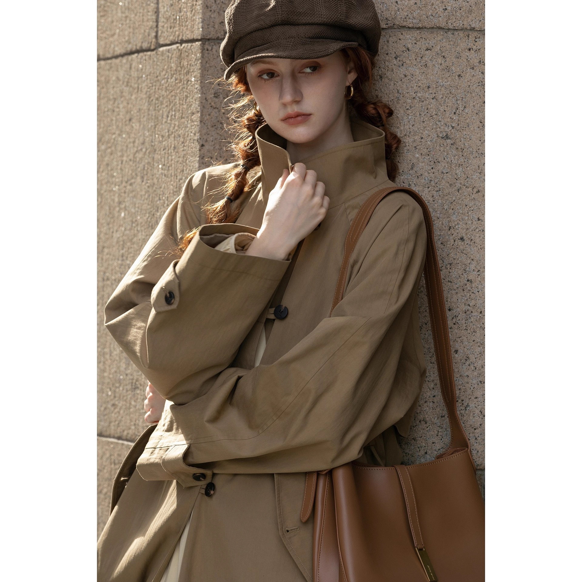 Melliiy 2025 New Autum Retro British Style Design Lace-Up Loose Casual Windbreaker Jacket for Women