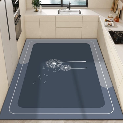 Avtomobil döşəmə paspasları — Anti-Fouling Floor Leather Carpet Kitchen - dandelion-50x80cm-size-small-careful-shooting
