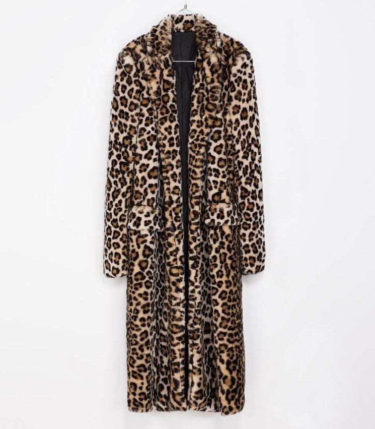 Îmbrăcăminte pentru femei, haină de blană de leopard, haine pentru femei, toamna și iarna, blană groasă și caldă de iepure, plush, haină lungă de blană de mărime mare_voghion.com