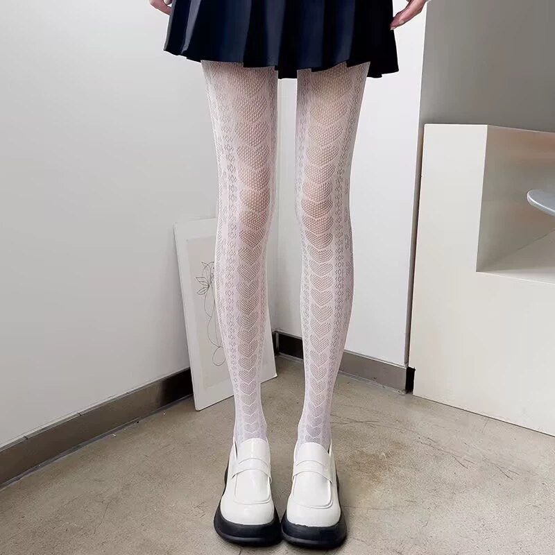 Autumn Retro Thin Tights, Women's Fitted Patterned Pantyhose, Multiple Colors