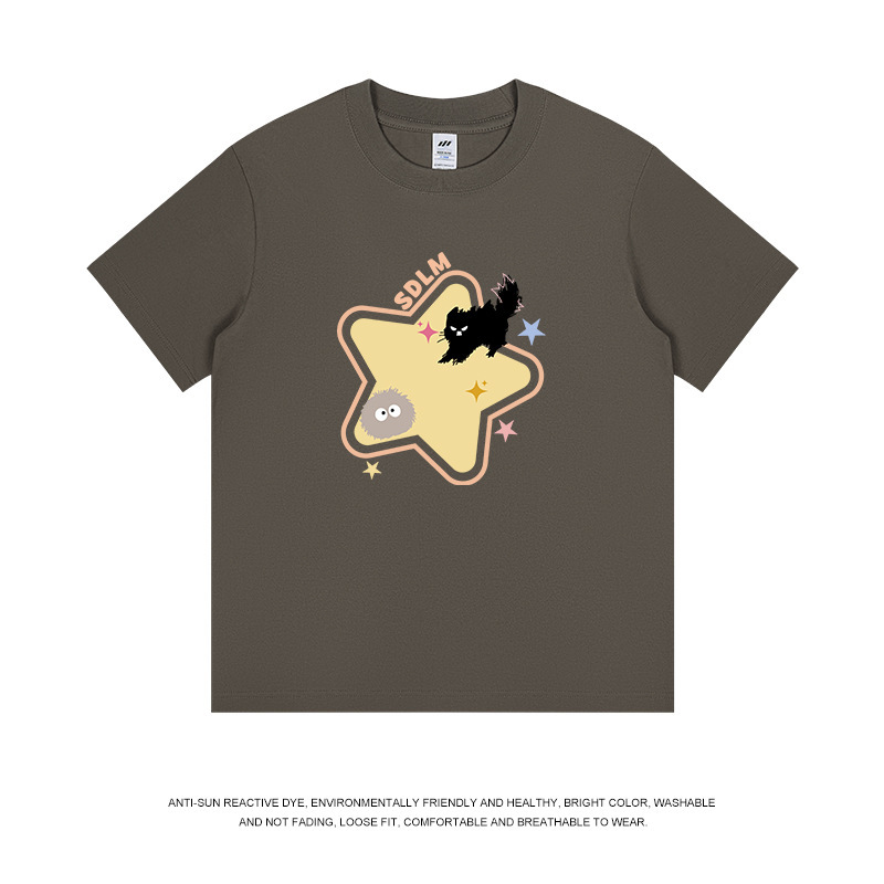 メンズ夏用綿100％半袖Tシャツ、男女兼用、トレンドブランド、カジュアル、万能、通勤、ラウンドネックトップス、インナー、ins|undefined