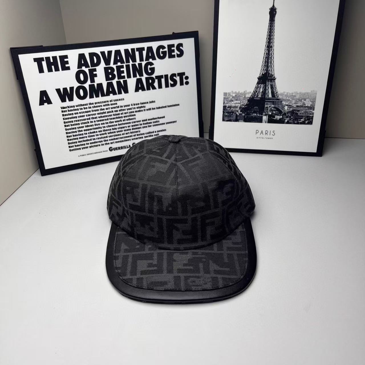Fendi FF Monogram Cap Black/Grey
