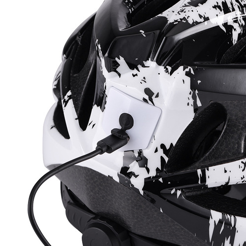 Magnetic suction windproof helmet with brim, USB charging light, detachable bike helmet, one-piece design