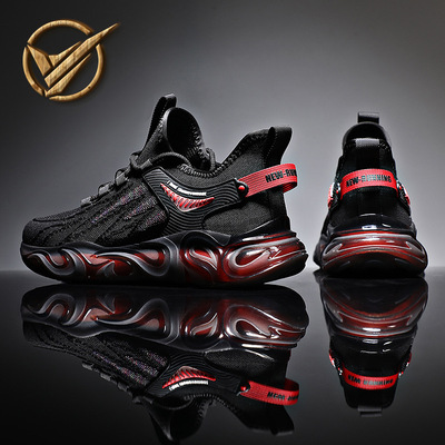 Men's Shoes summer ventilation run soft sole shock absorption gym shoes Spring 2021 new pattern Flame Trend leisure time shoes