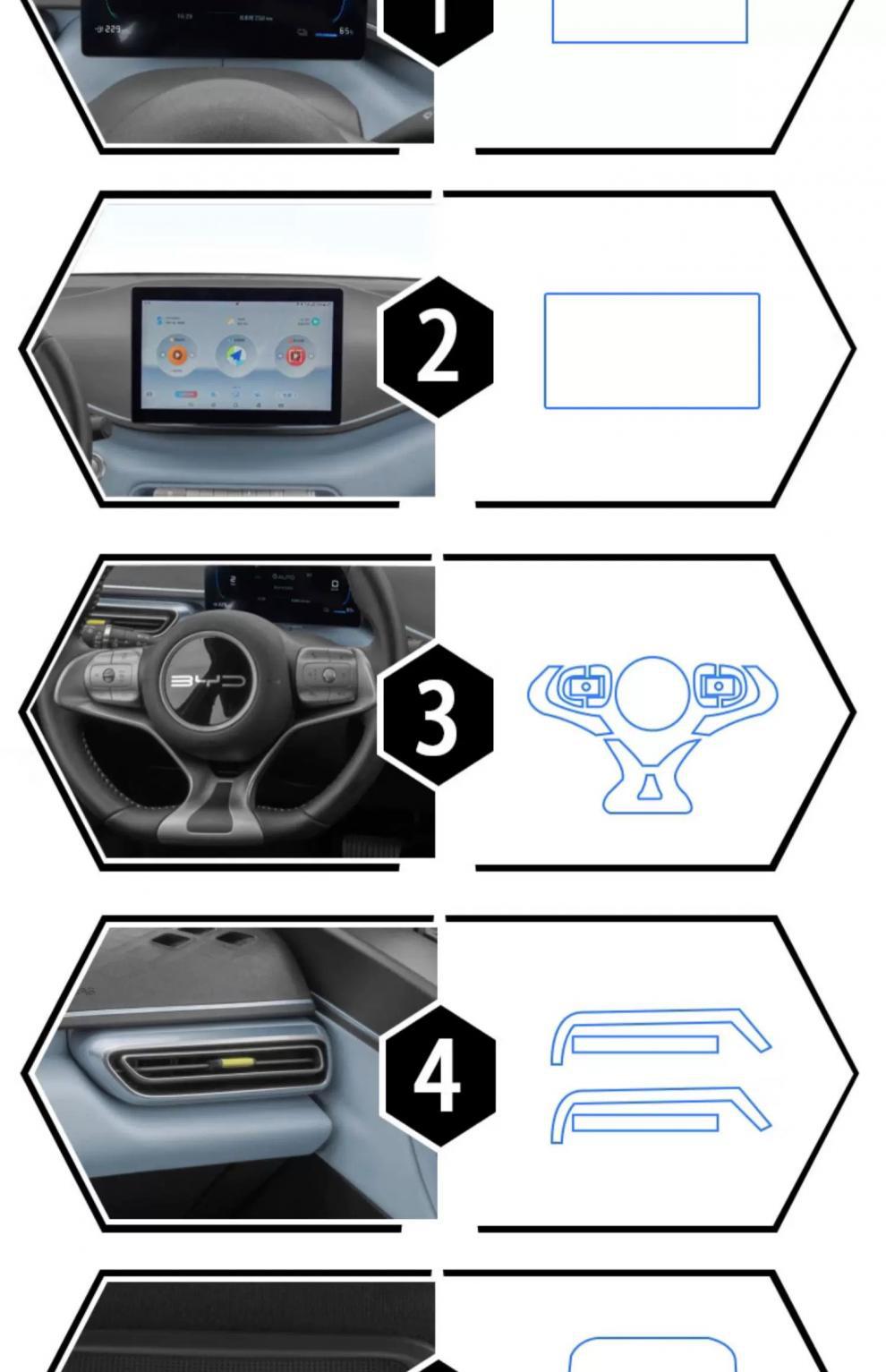 Suitable for 23-25 Byd Seagull Interior Protective Film Central Control Instrument Navigation Screen Gear Car Modification t