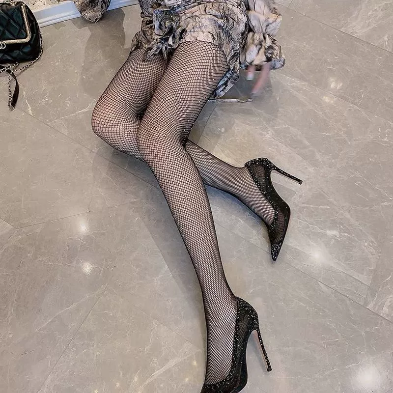Summer thin tights, black fishing net