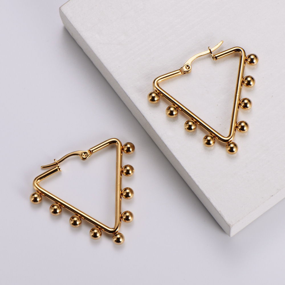 Simple Style Geometric Plating Stainless Steel No Inlaid 18K Gold Plated Earrings display picture 10