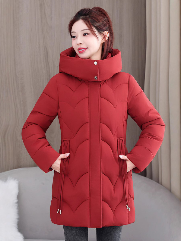 高档棉衣女中长款2025年冬季新款韩版时尚棉服女大码修身棉袄外套|undefined