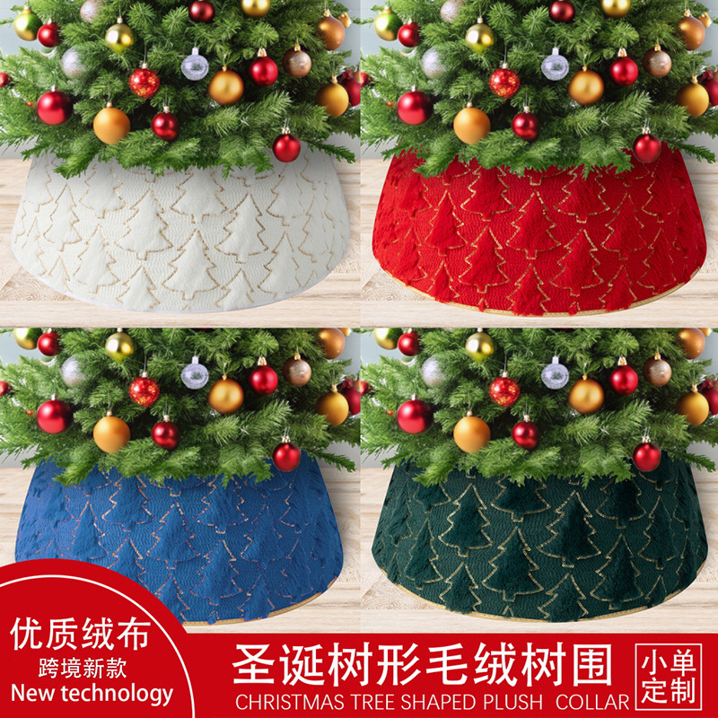Nuevo árbol de Navidad transfronterizo en forma de árbol de felpa collar de árbol de Navidad artesanía accesorios de decoración de Navidad al por mayor