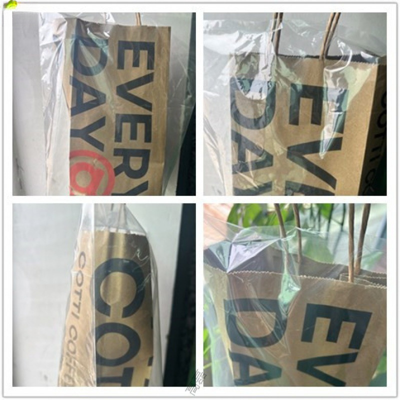 Takeaway Rainproof Bag Waterproof Protective Tote Bag Dessert Coffee Paper Bag Raincoat Packaging Rainy Day
