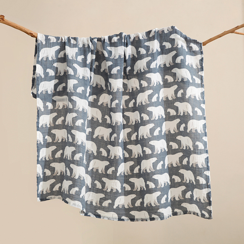 Toalla de baño para bebé, gasa de algodón puro clase A, doble capa transpirable, absorbente, manta fina, envoltura para bebé, venta al por mayor para niños