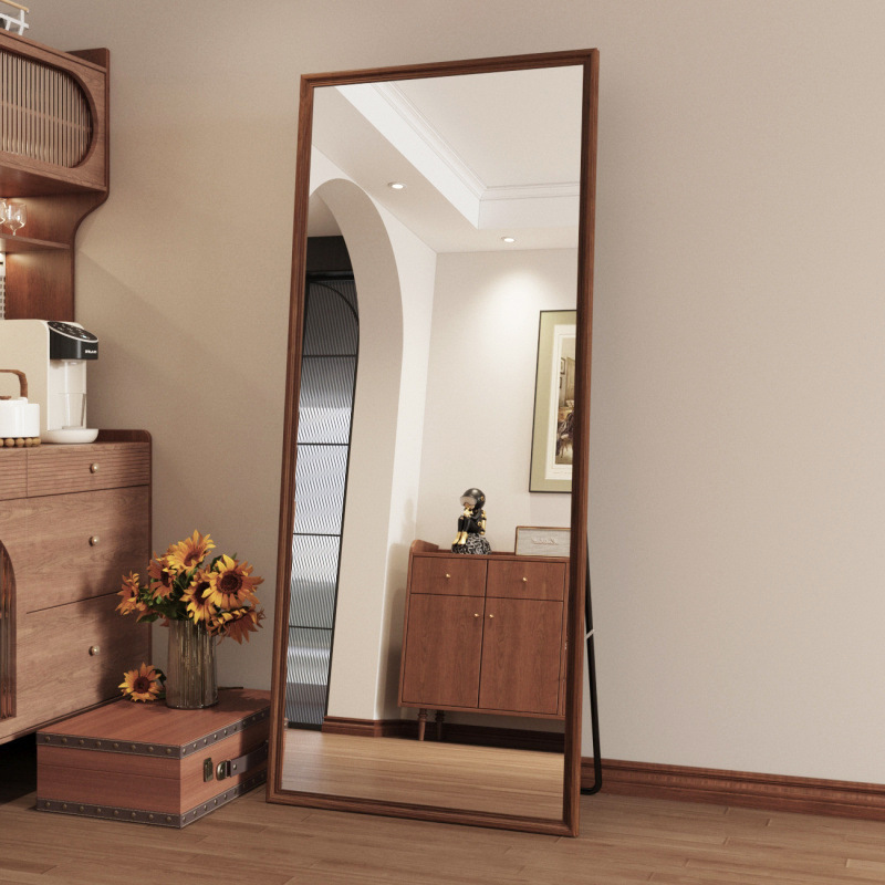 Nordic Style Full-Length Mirror, Wall-Mounted French-Style Home Bedroom Floor Mirror, Clothing Store Fitting Mirror, Vintage Mirror