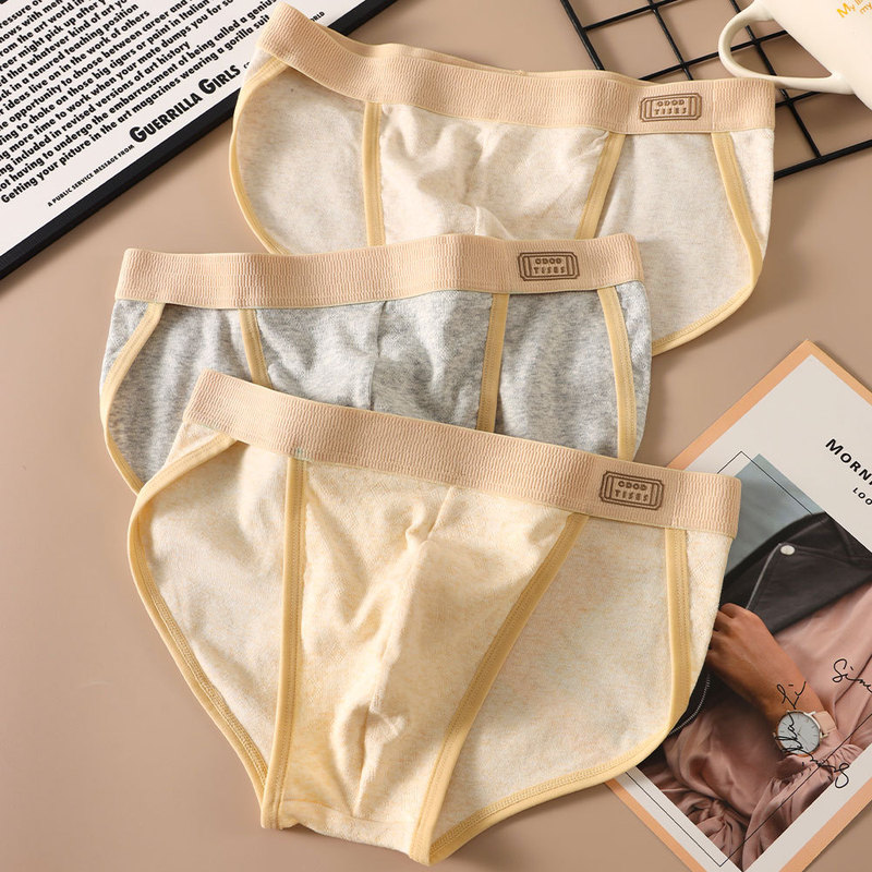 New Solid Color Cotton Men's Underwear, Breathable, Soft and Comfortable, High-Cut, Mid-Low Waist Men's Briefs, Large Size for Young Men New Solid Color Cotton Men's Underwear, Breathable, Soft and Comfortable, High-Cut, Mid-Low Waist Men's Briefs, Large Size for Young Men