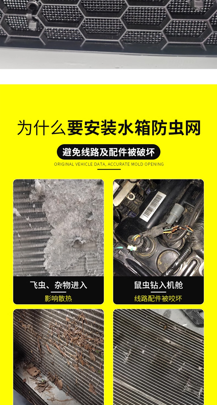 Suitable for 22-23 Honda Models Insect-Proof Net Car Radiator Protection Net Anti-Weed Modification