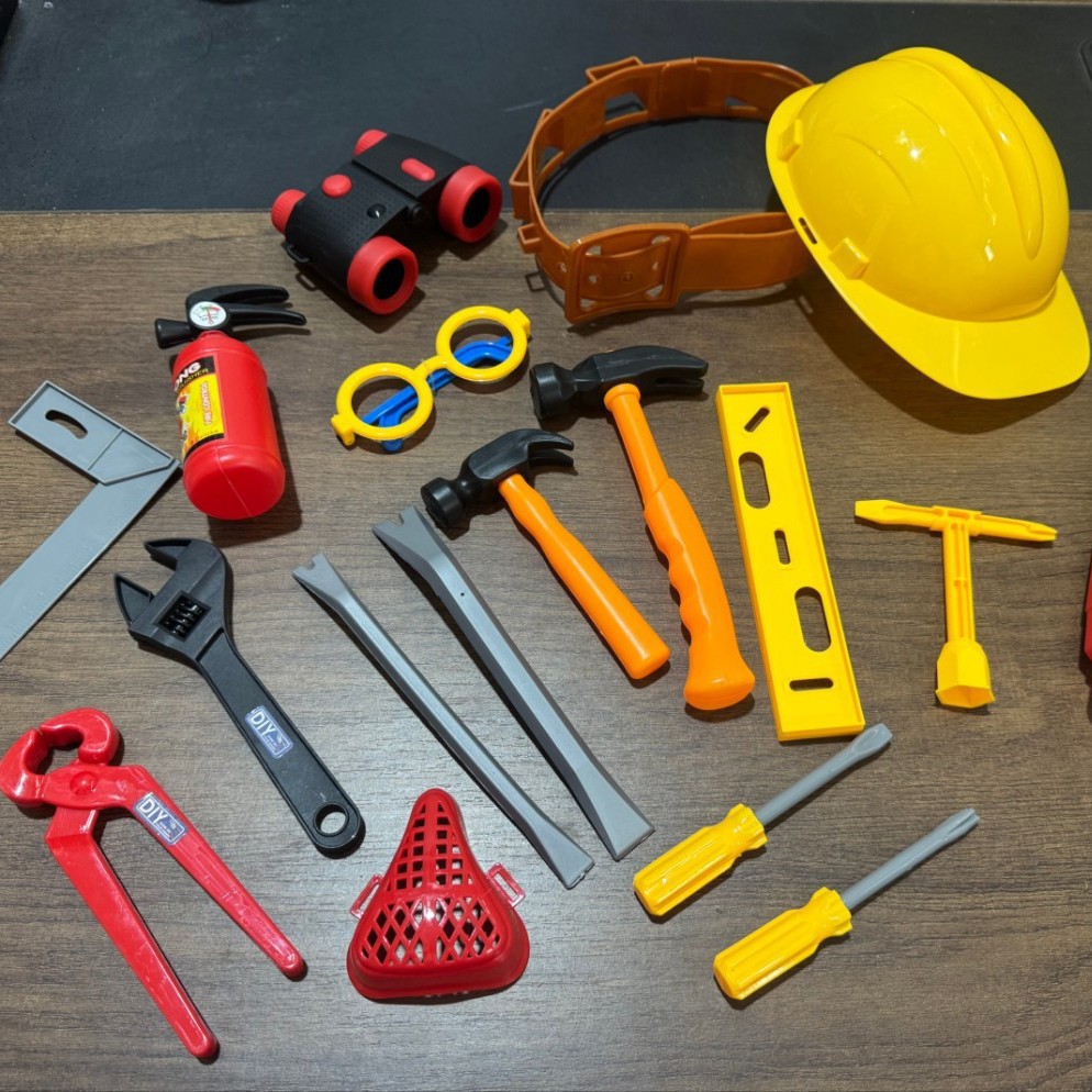 跨境儿童工具箱仿真维修拼装拆卸工具电动拧螺丝刀过家家玩具男孩