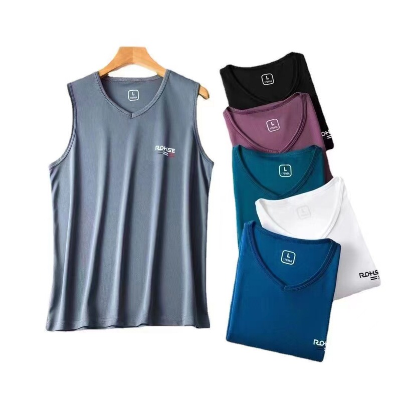 Summer UlTra-Thin BreaThable SporTs Quick-drying Top Running FiTness Sleeveless T-shirT Ice Silk ElasTic Large Size Men's VesT