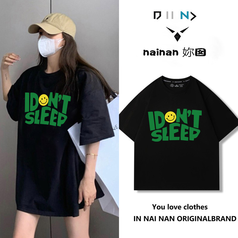 純綿半袖tシャツ女性夏韓国版新型ゆるい丸首小衆白色アニメプリント学生半袖tシャツ|undefined