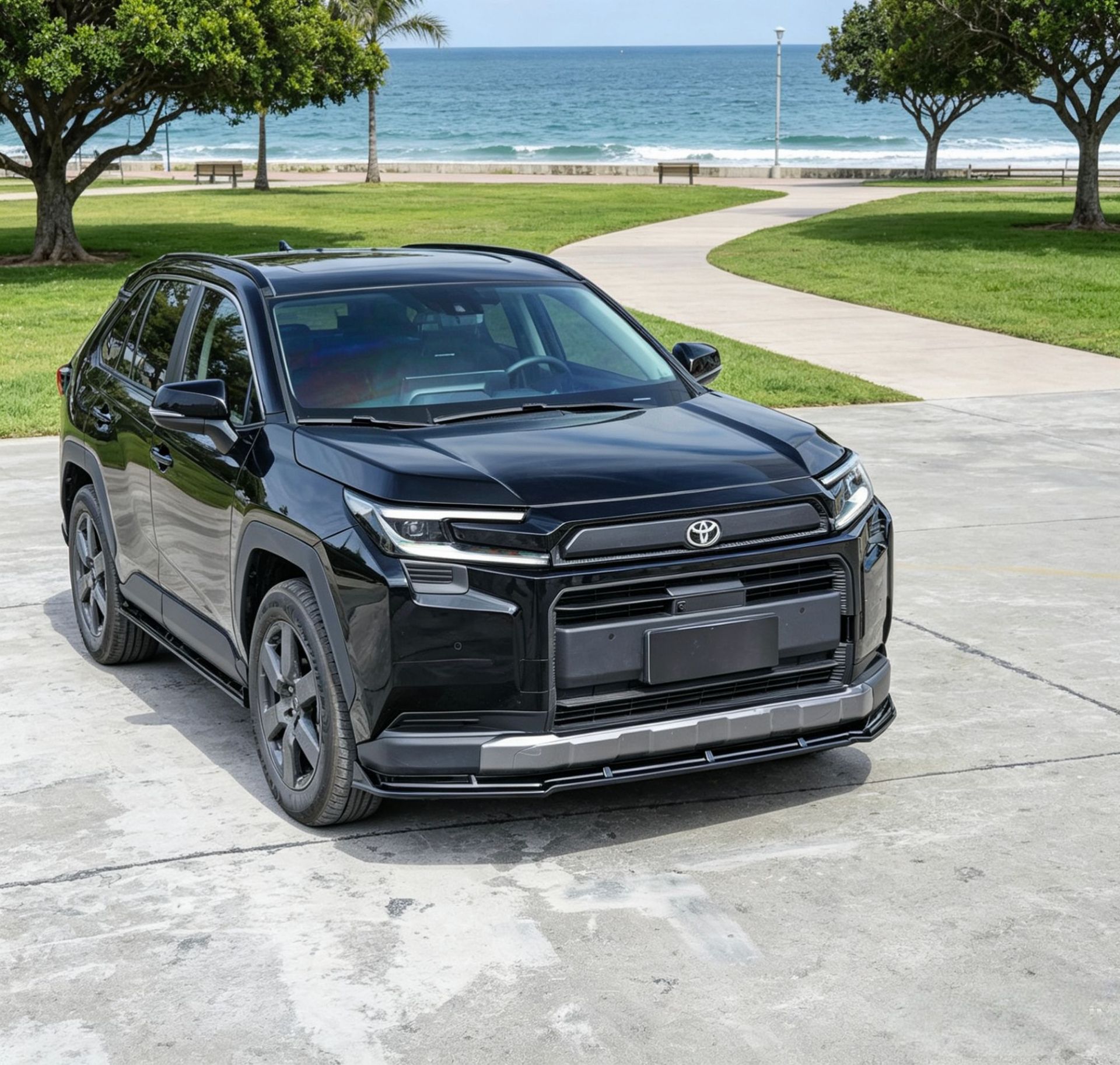 Suitable for 26 Models of Rav4, Rongfang, and Wildlander Modified Front Spoiler, Side Skirts, Rear Bumper, Roof Wing, Rear Diffuser, and Louvered Spoiler