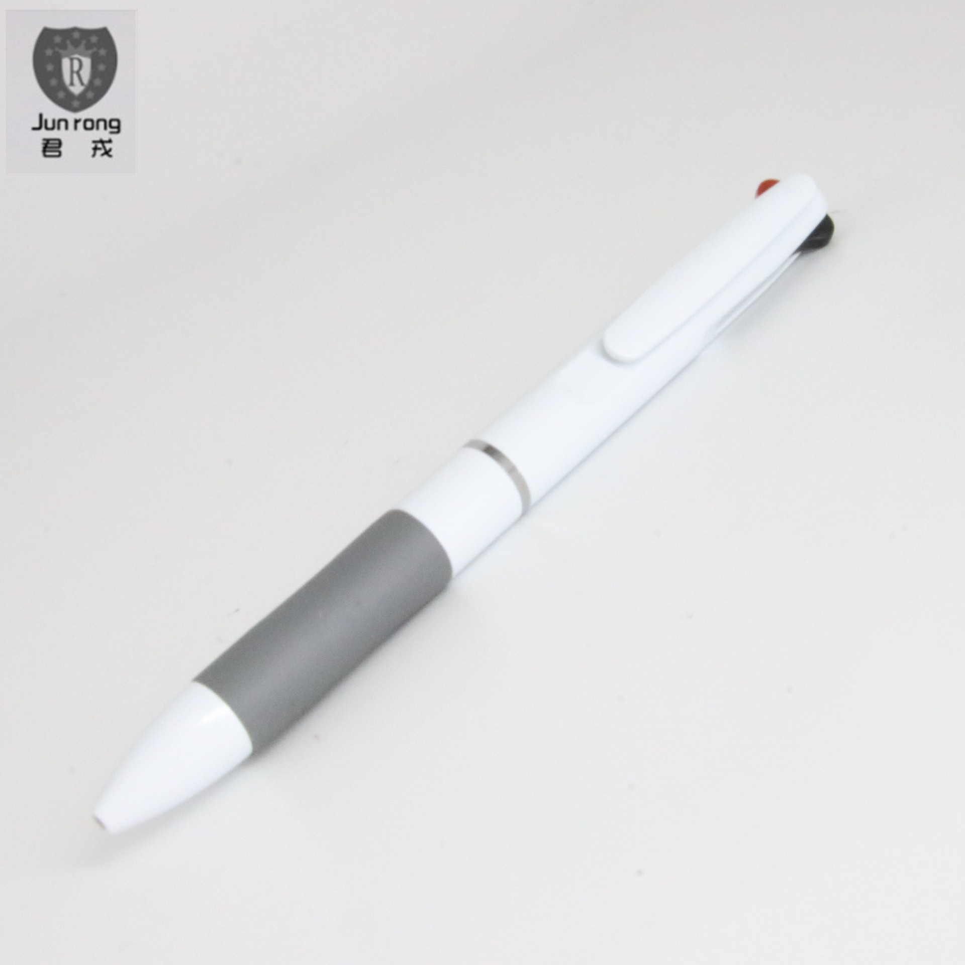 Pluma plástica del regalo pluma multicolor impresión del logotipo 3-color que empareja el cuaderno Prensa de la pluma recarga Negro Rojo Azul