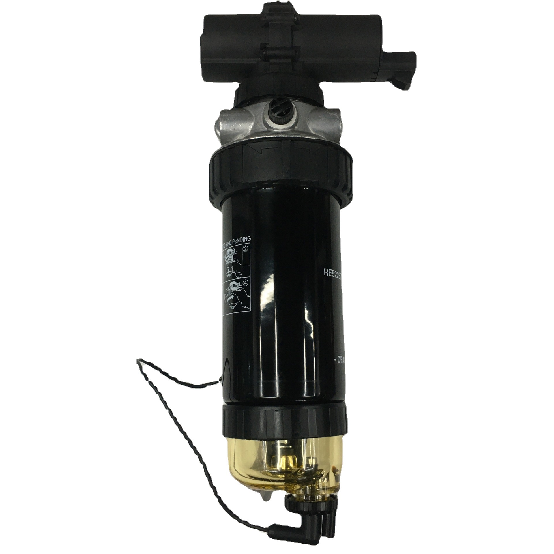 美系农用机械柴油燃油滤清器总成 油水分离器带电子泵 RE522878