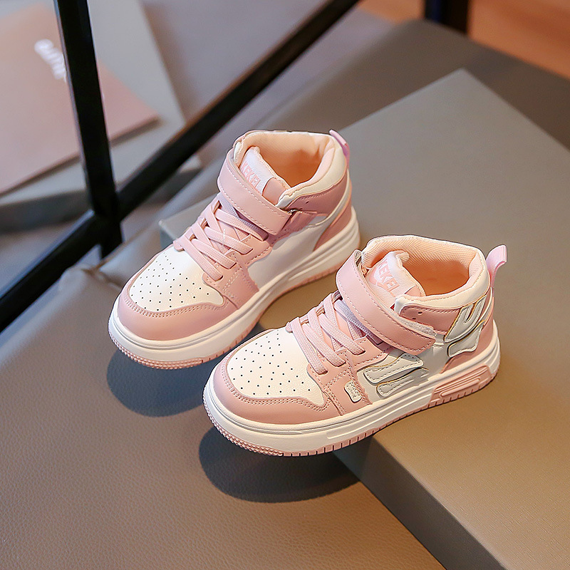 Barn högtopp sportsko Trend 2023 Höst Ny Student Läder Panel Sh för pojkar och flickor Halkfri Casual_voghion.com