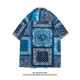 Japanese Style Retro Cashew Flower Full Print Short-sleeved Shirt Men's Trendy Brand Loose Hip-hop Couple Casual Jacket