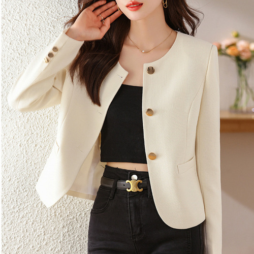 Women's Autumn/Winter 2025 Exquisite Style Suit Jacket Short Coat for Petite Figures - Spring/Fall