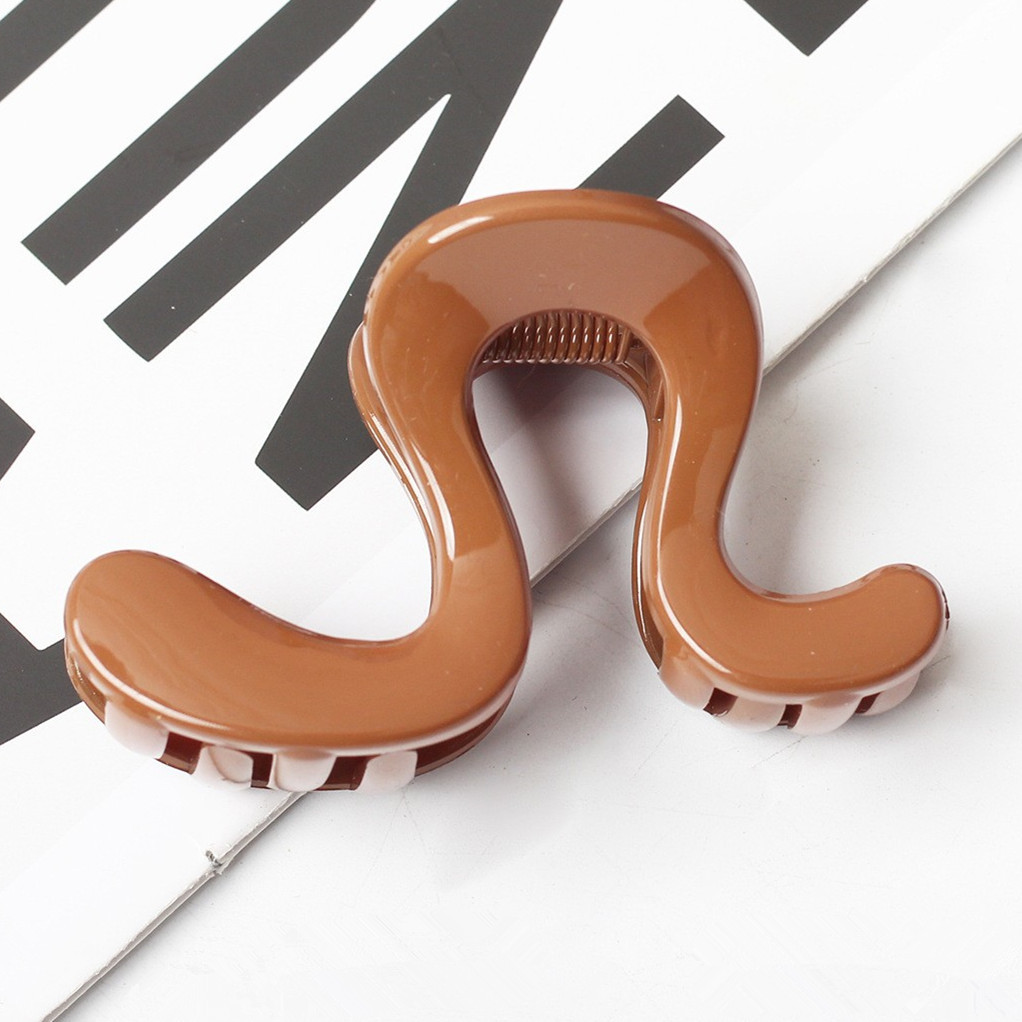 Diseño simple sensación de agarración de palabras grandes, cola de caballo alta fijación artefacto clip de cabello relajado, disco de cabello detrás del cerebro clip de pescado