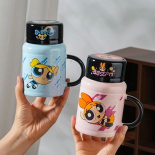 Powerpuff Girls Mug Ceramic Household Water Cup Birthday Gift High-Value Girl Breakfast Milk Cup Gift Box