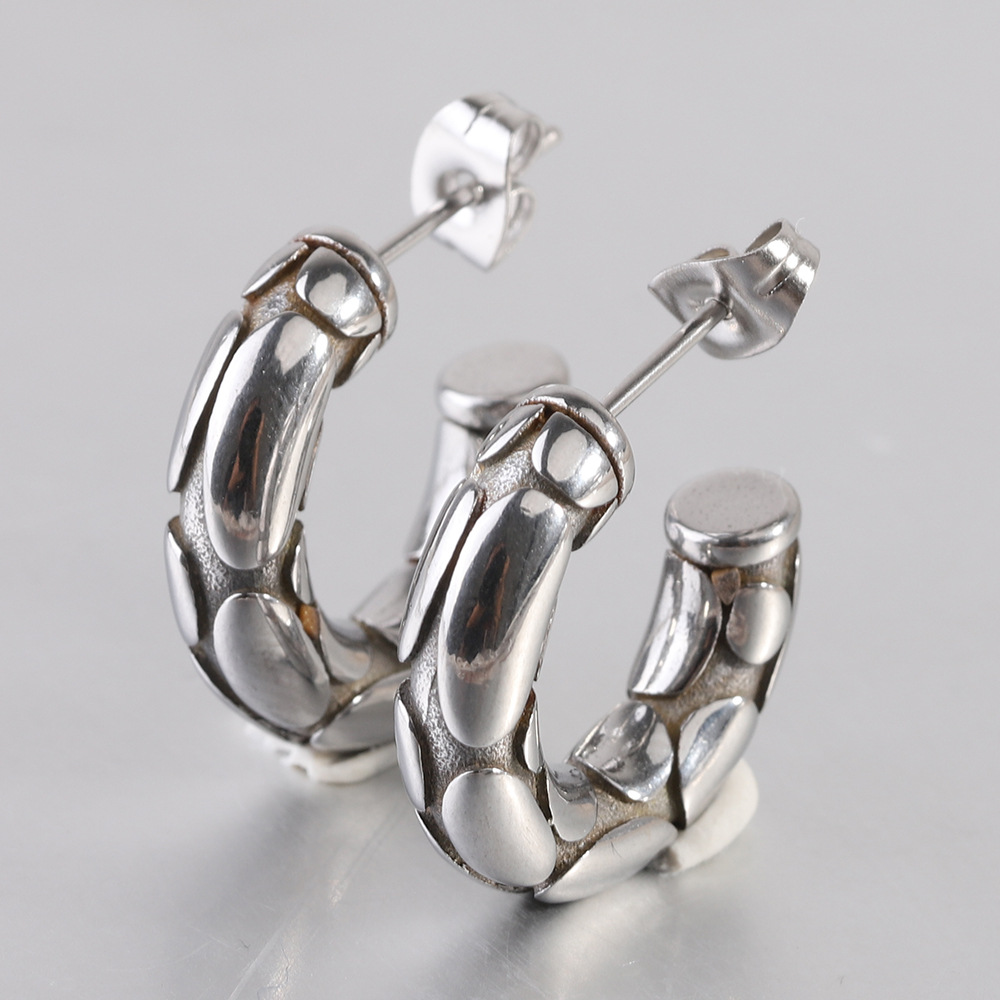 14g Weight Gold Plated Plating Material 1 Pair Simple Style Solid Color Plating Titanium Steel Gold Plated Ear Studs