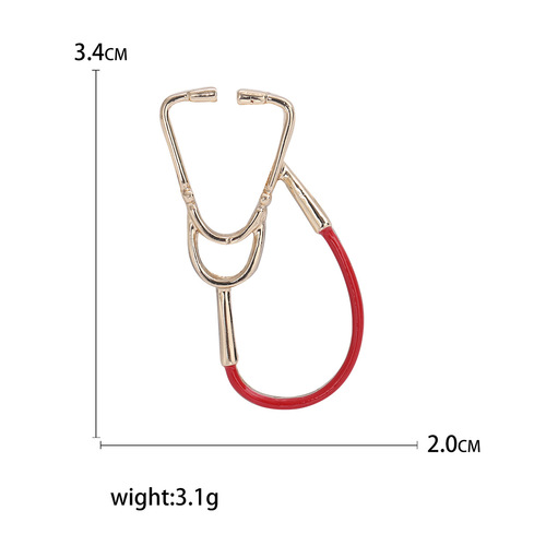 Fashionable, creative and personalized doctor stethoscope brooch, simple and natural clothing accessories, cardigan jacket, anti-exposure corsage
