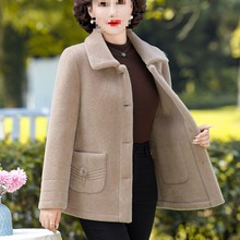 皮毛一体水貂绒外套女短款上衣秋冬加厚保暖洋气金貂绒呢大衣