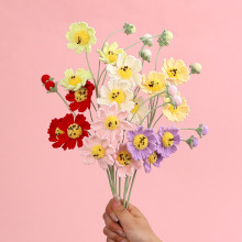 手工成品阿富汗格桑花编织成品毛线花仿真花情人节送花教师节批发