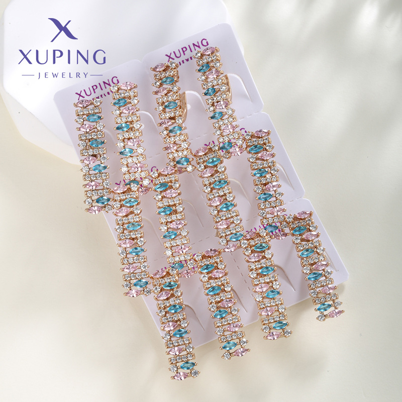 Xuping comercio exterior transfronterizo joyería de moda dorada auriculares lujosas sensación alta una tarjeta de otoño y invierno 6 pares de 12 pares de pendientes para mujeres