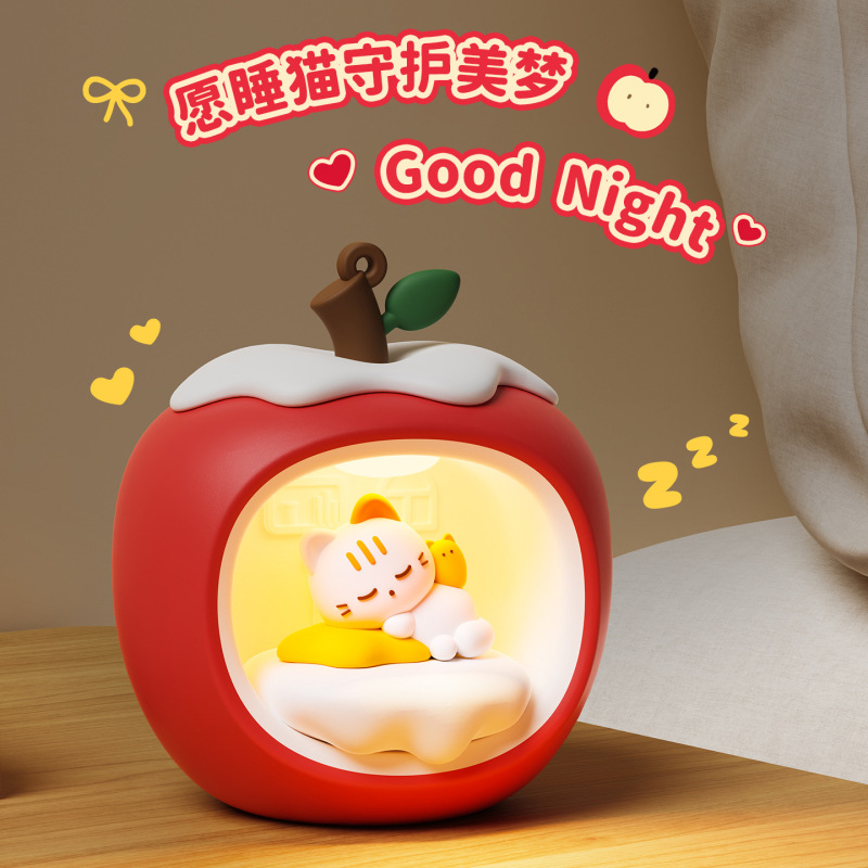 跨境亚克力汽车挂饰创意圣诞节平安夜灯书房客厅装饰品摆件小夜灯|undefined