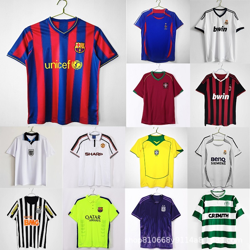 Ac Milan Retro Jersey England Real Madrid Germany Arsenal Chelsea France Argentina Brazil Football Uniform
