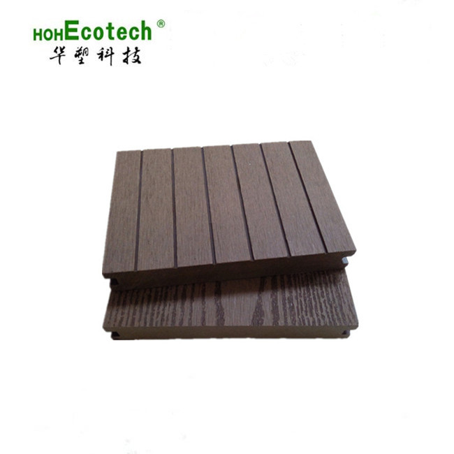 Fábrica de piso de plástico de madera al aire libre agujero redondo plástico piso de madera jardín patio ingeniería decoración al aire libre placa sólida anticorrosión
